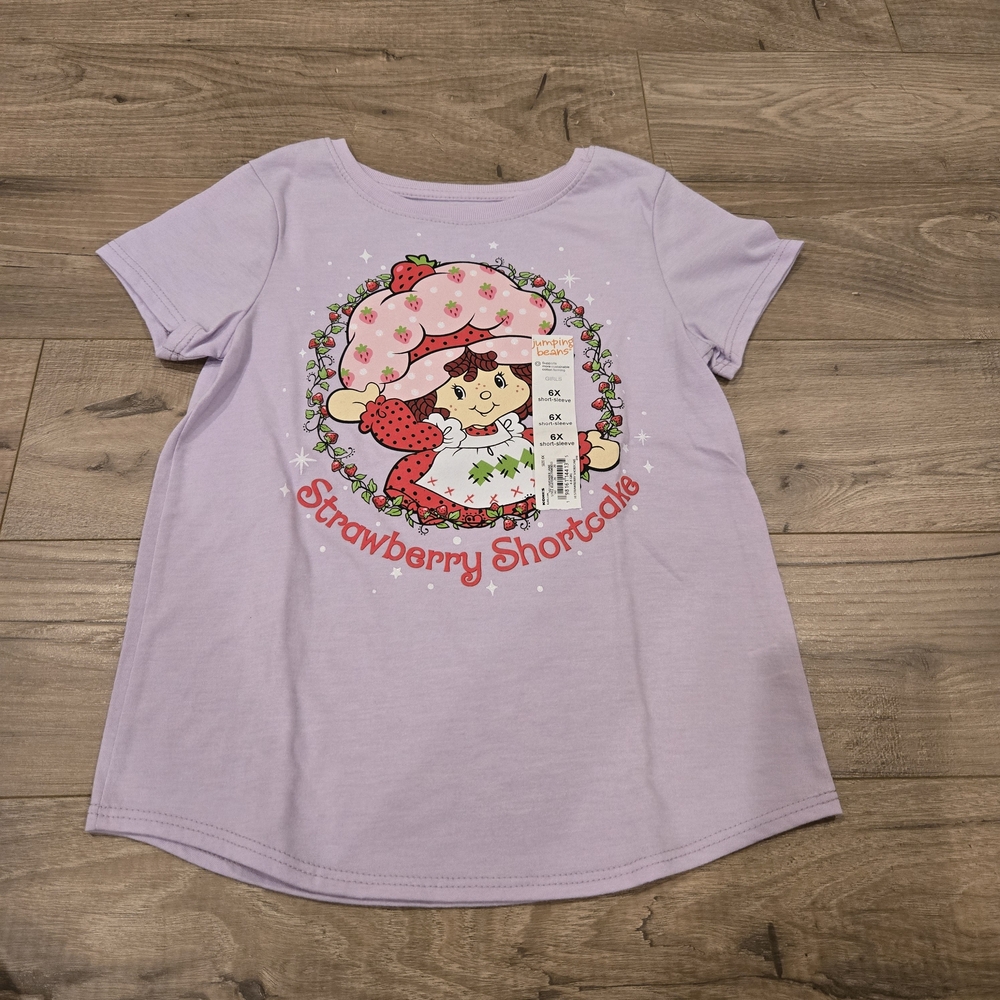 🌻 NWT Strawberry Shortcake Lilac Summer Shirt Size 6x